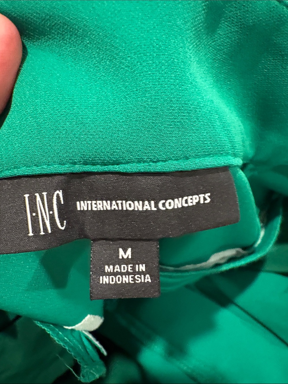 INC Tapered Leg Trousers Womens Size M Green Good High Rise Pleated Front - Picture 6 of 8